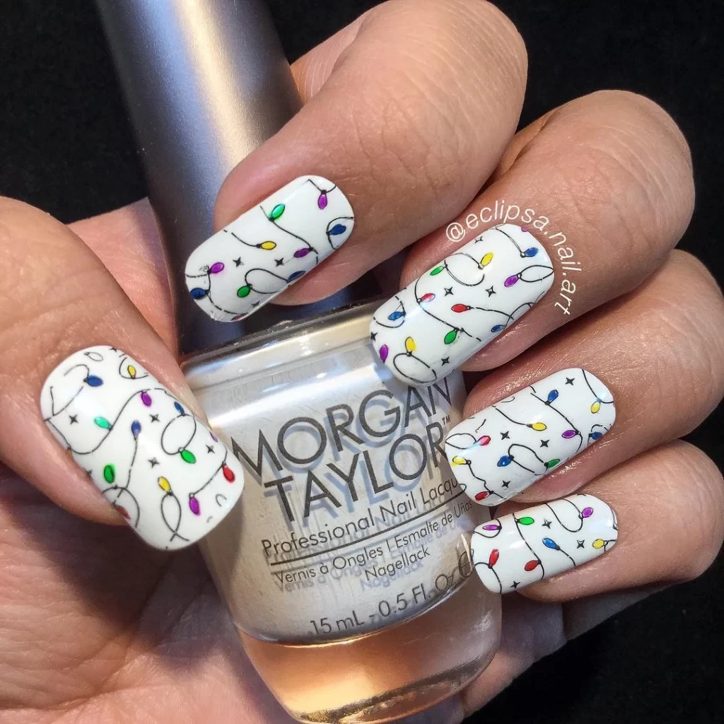 Christmas lights nails