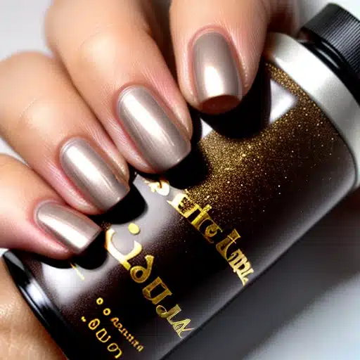 Brown and Gold Glitter Simple Fall Nail Designs