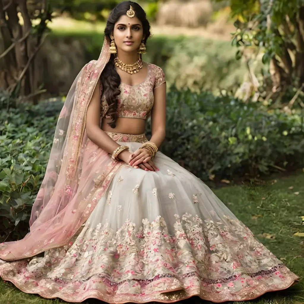 Simple Net Lehenga Designs