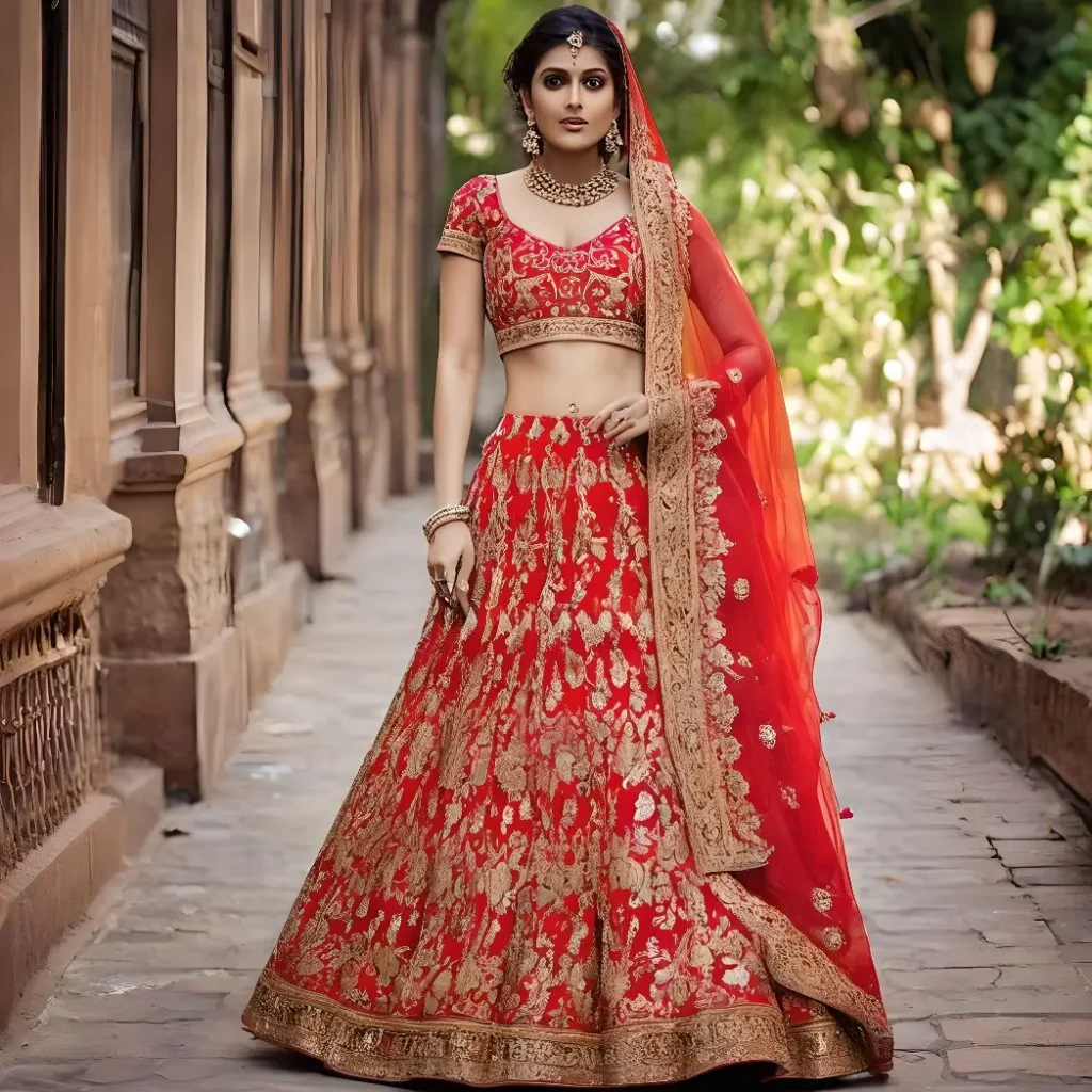 Styling tips for wearing a red simple lehenga