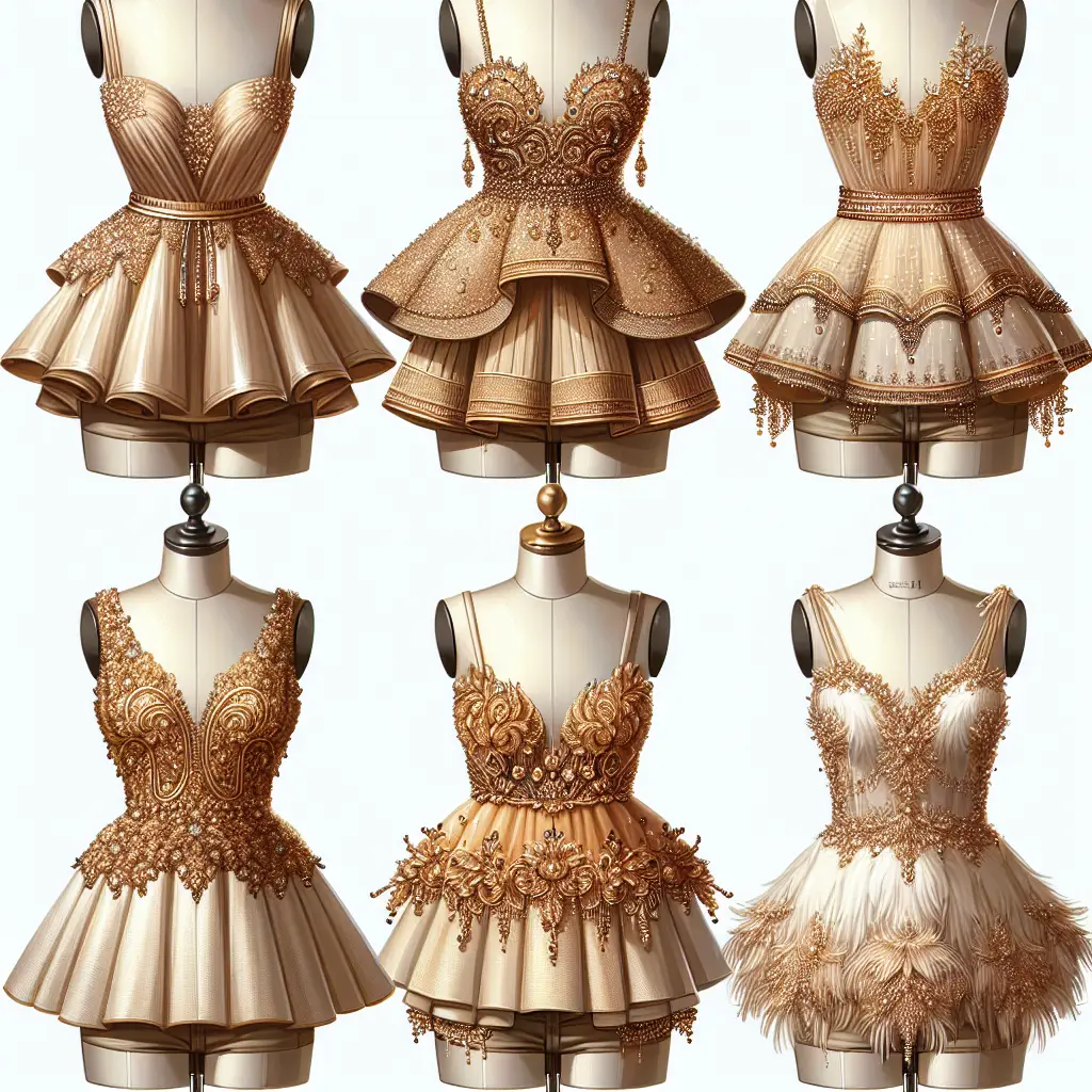 Peplum Blouse in Gold Color with Straps