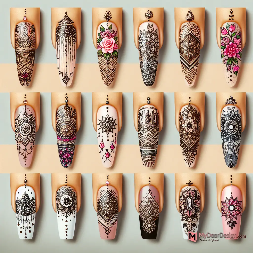 Mehndi-inspired Nail Patterns