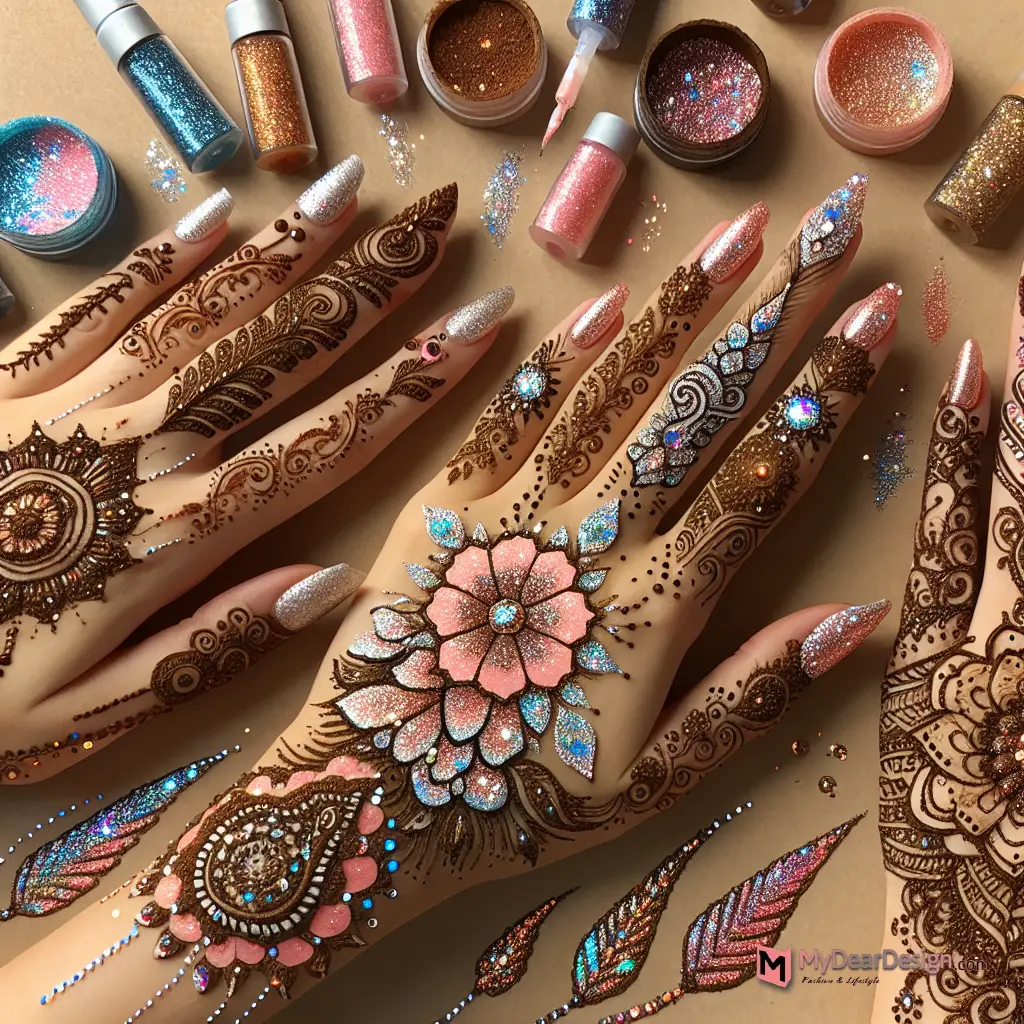 Glitter Mehndi Patterns