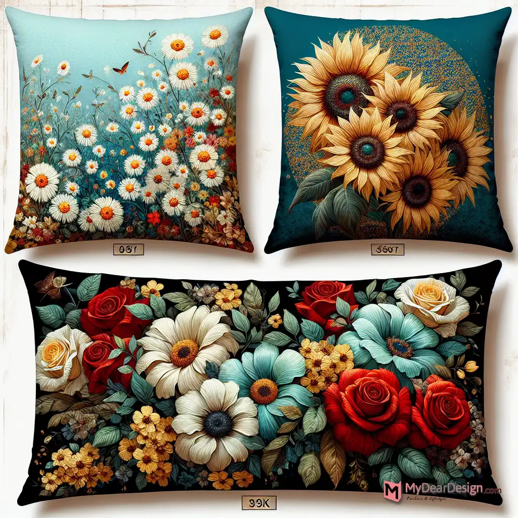 Floral Throw Pillow Cover
