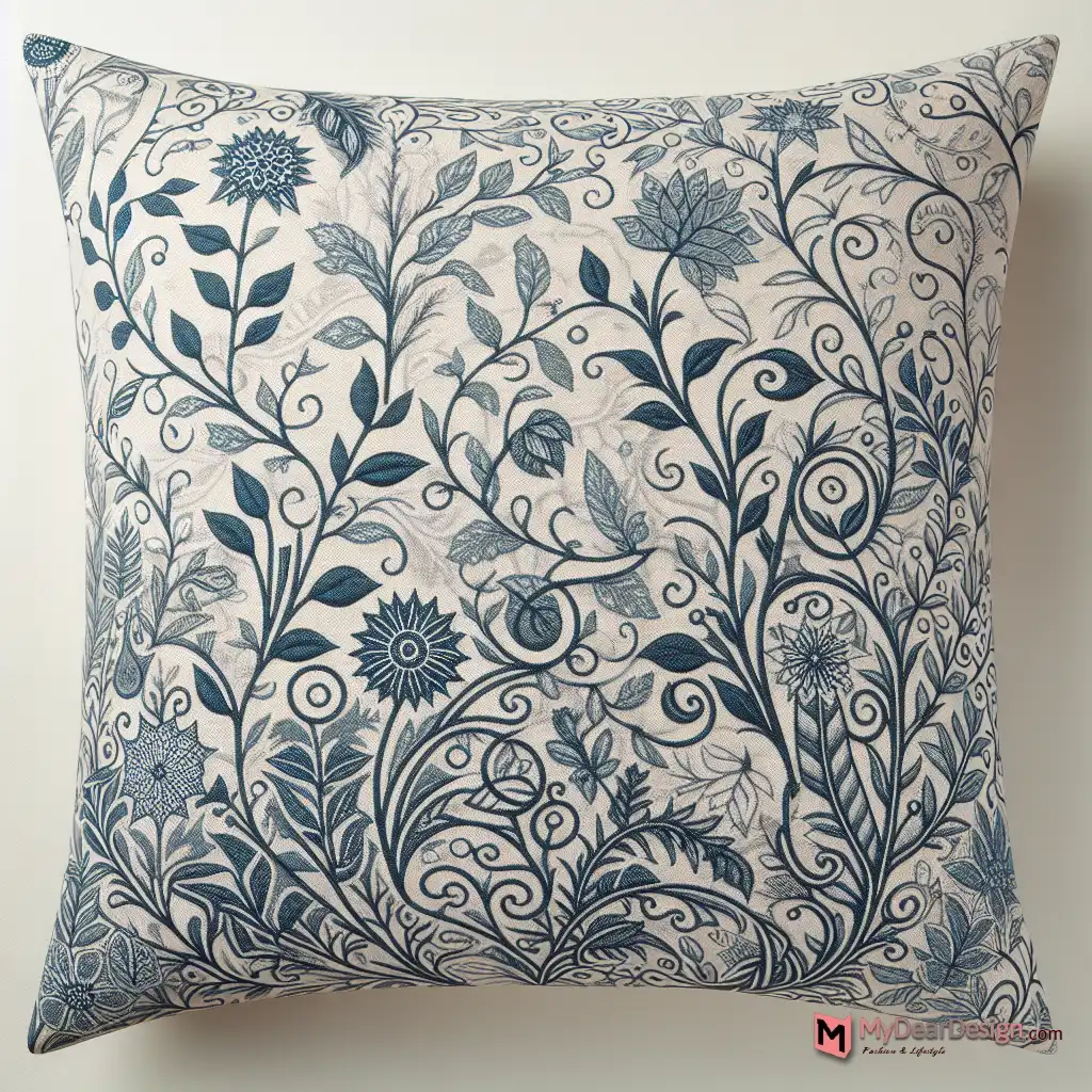 Ivy and floral pattern pillow