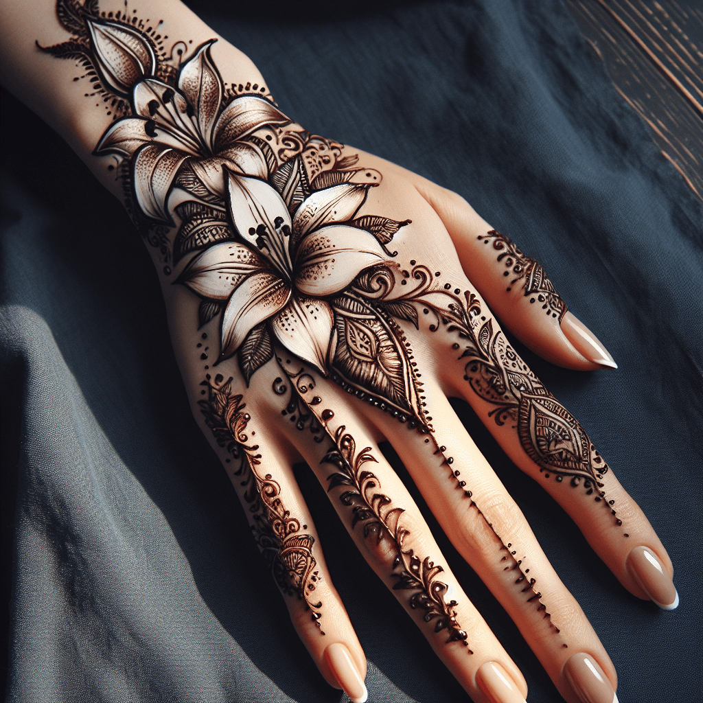 Lily Flower Hand Mehndi