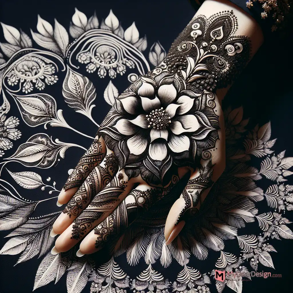 Ashoka tree Flower Mehndi Design