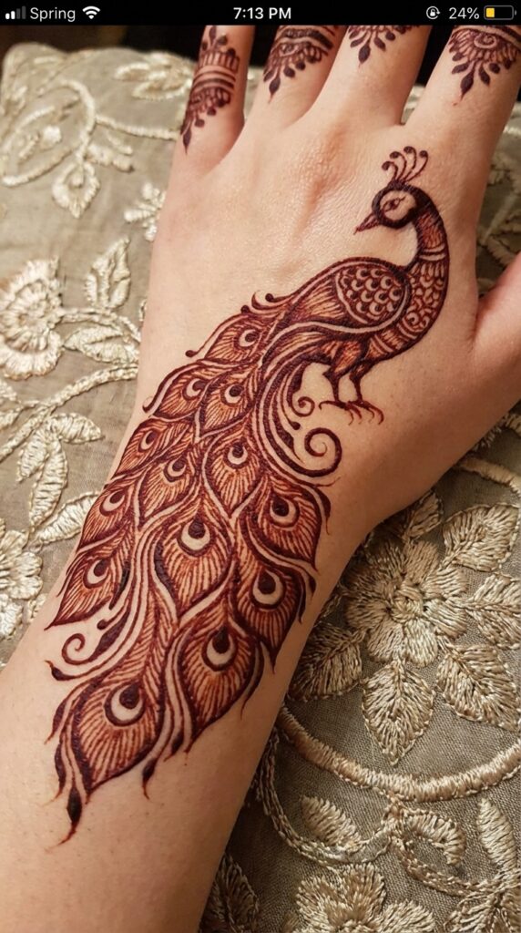 Peacock Back Mehndi