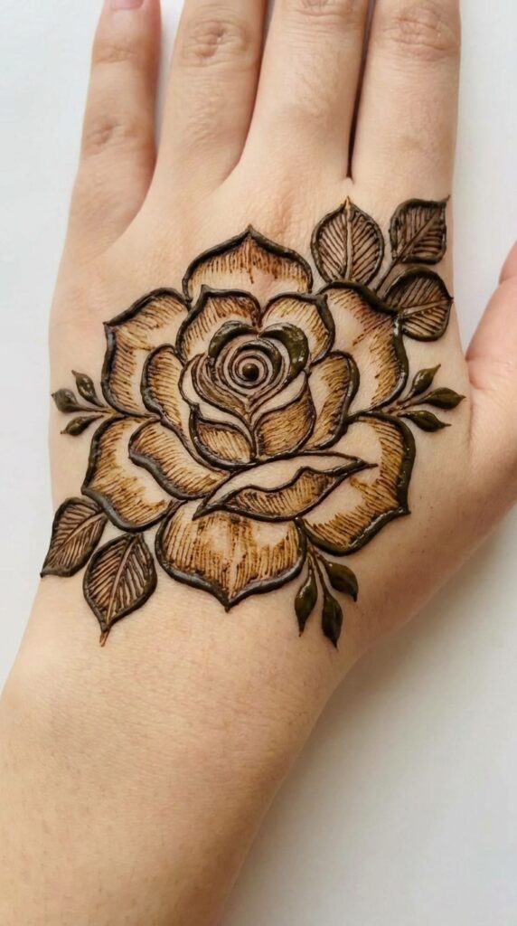 Rose Back Mehndi