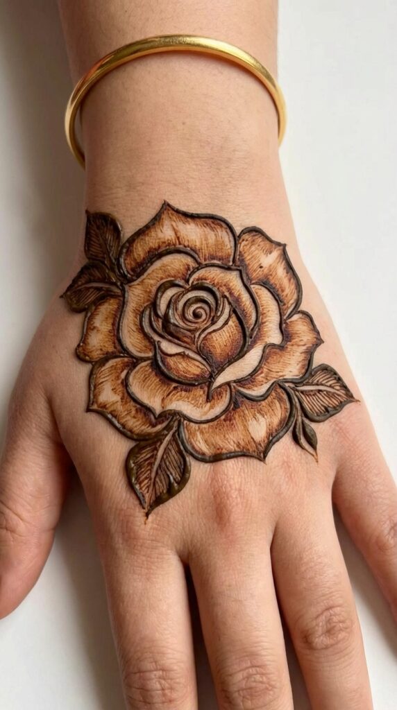Rose Back Mehndi