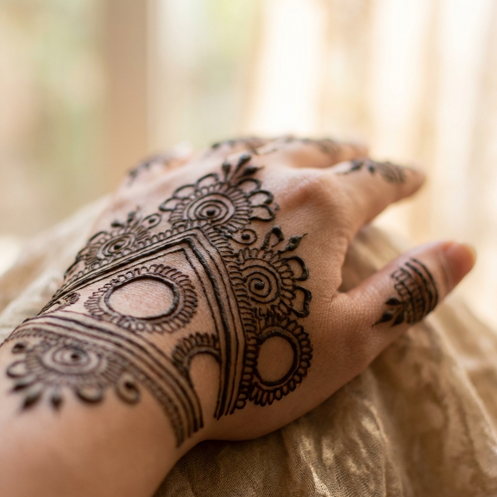 Simple Arabic Mehndi Flowing Patterns
