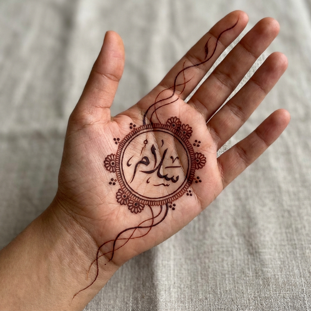 Simple Arabic Mehndi Flowing Patterns