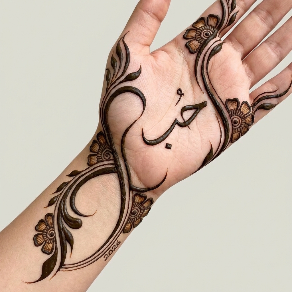 Simple Arabic Mehndi Flowing Patterns