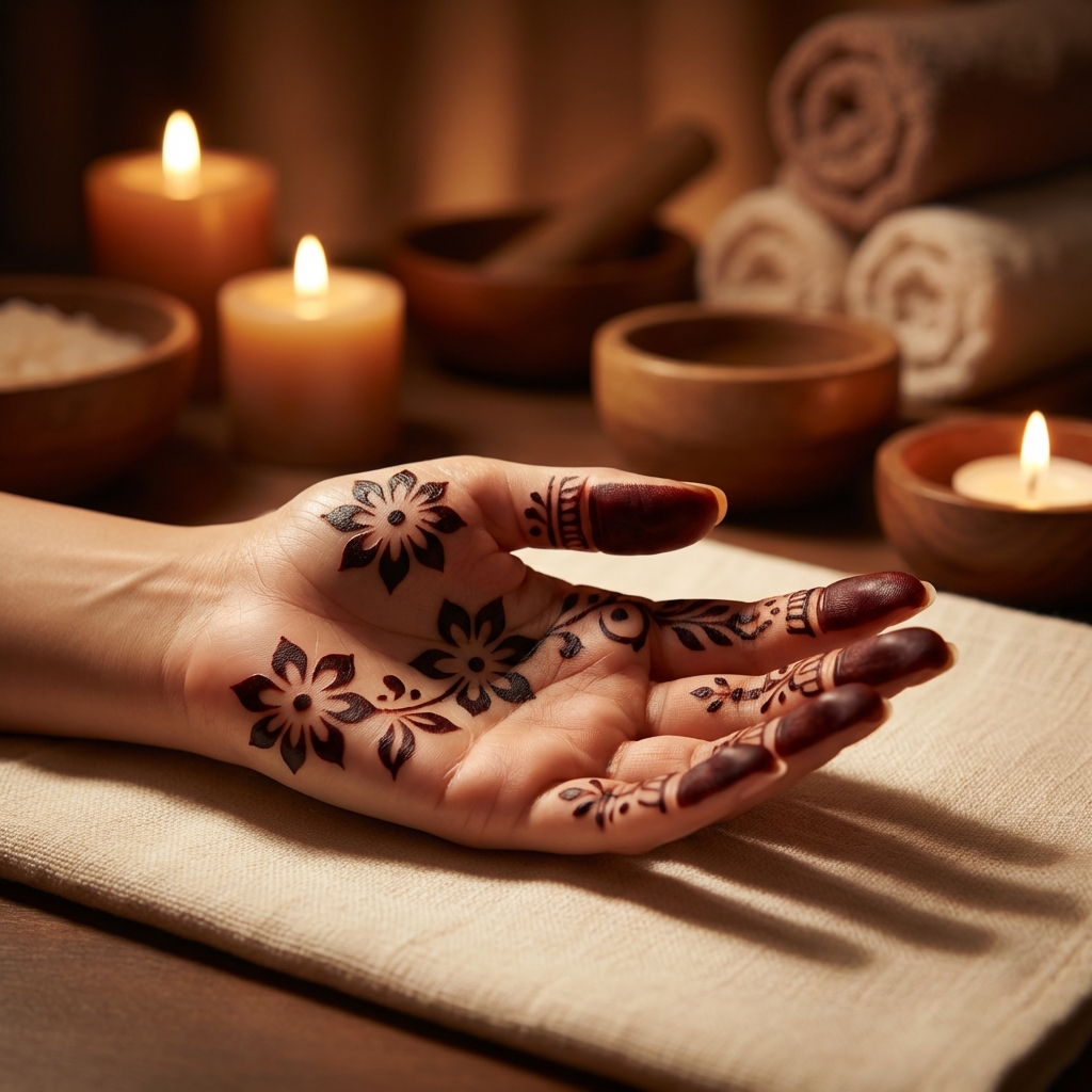 Simple Arabic Mehndi Flowing Patterns
