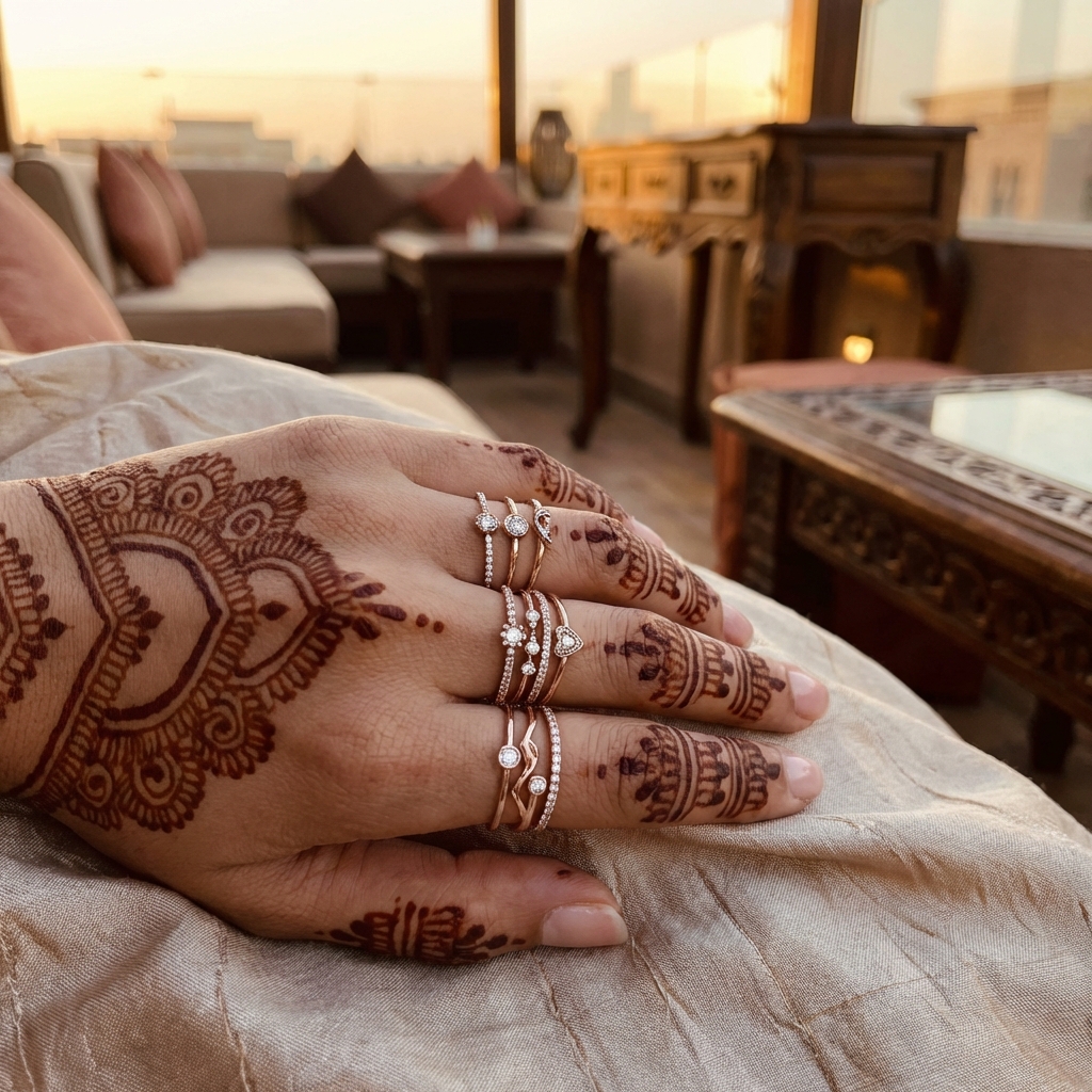 Chic Back Hand Mehndi Jewelry Style