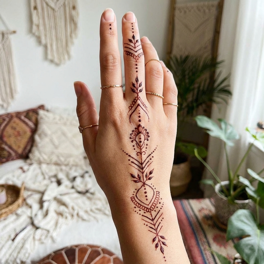 Chic Back Hand Mehndi Jewelry Style