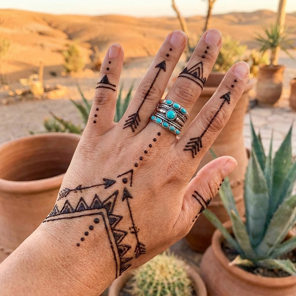 Chic Back Hand Mehndi Jewelry Style