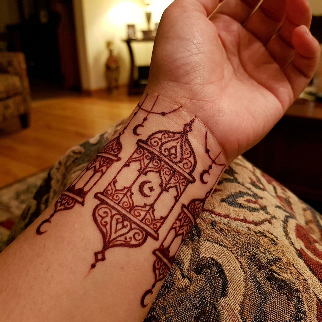 Lantern inspired henna design