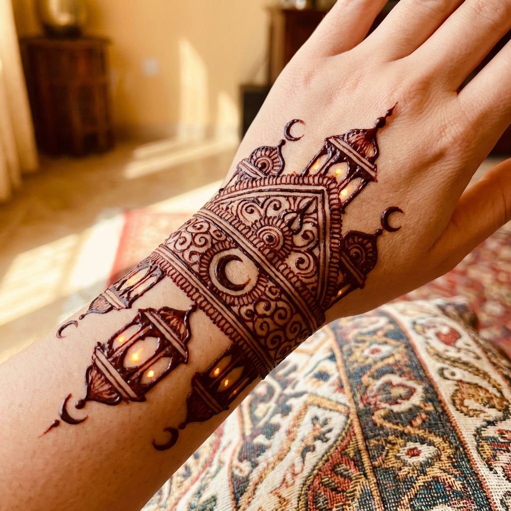 Lantern inspired henna design