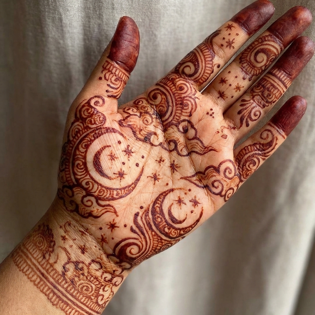 Night sky theme henna