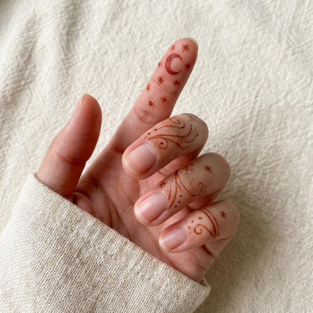 Tiny stars and moon motifs