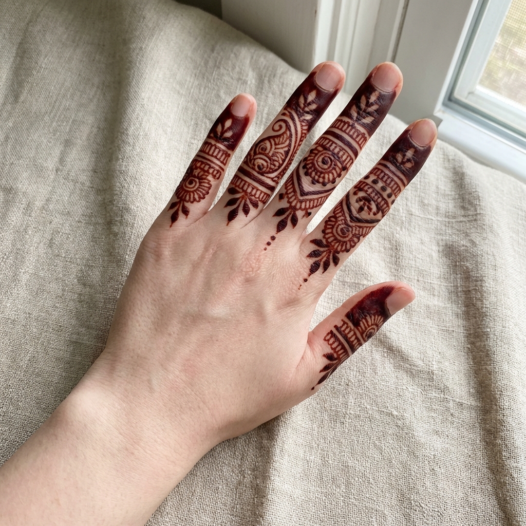 Finger accent henna