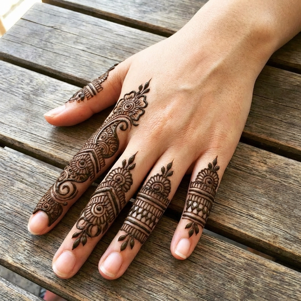 Finger accent henna