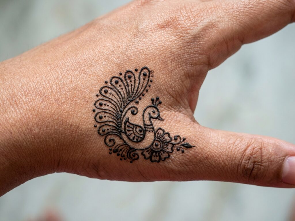 Minimalist peacock motif