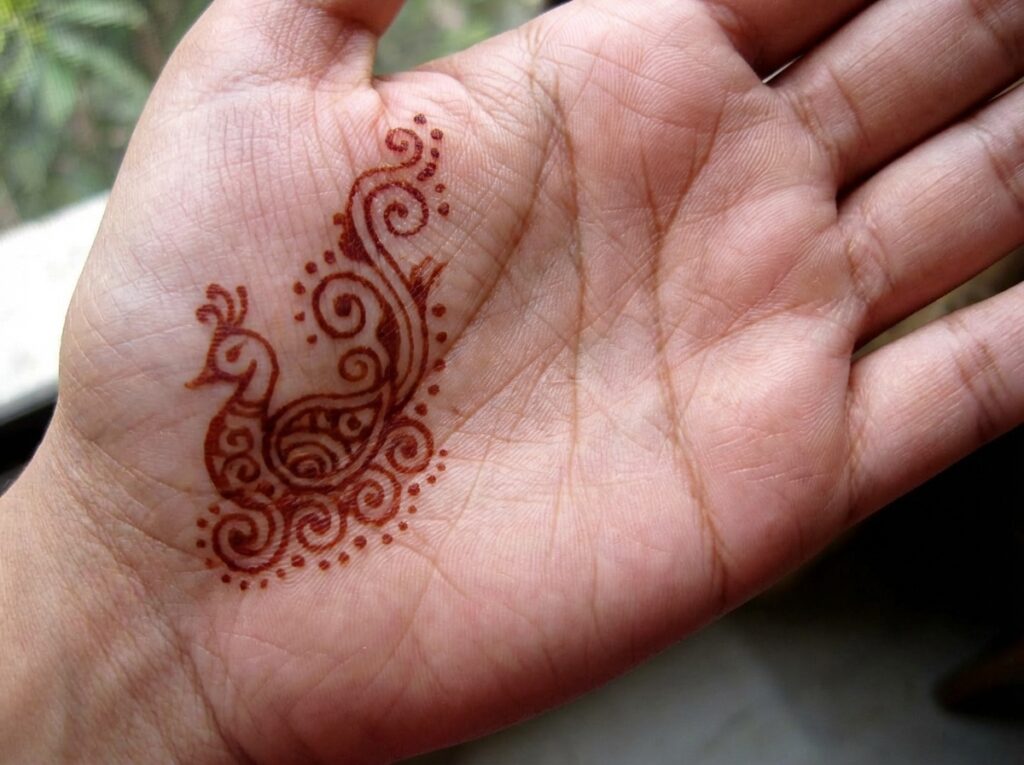 Minimalist peacock motif